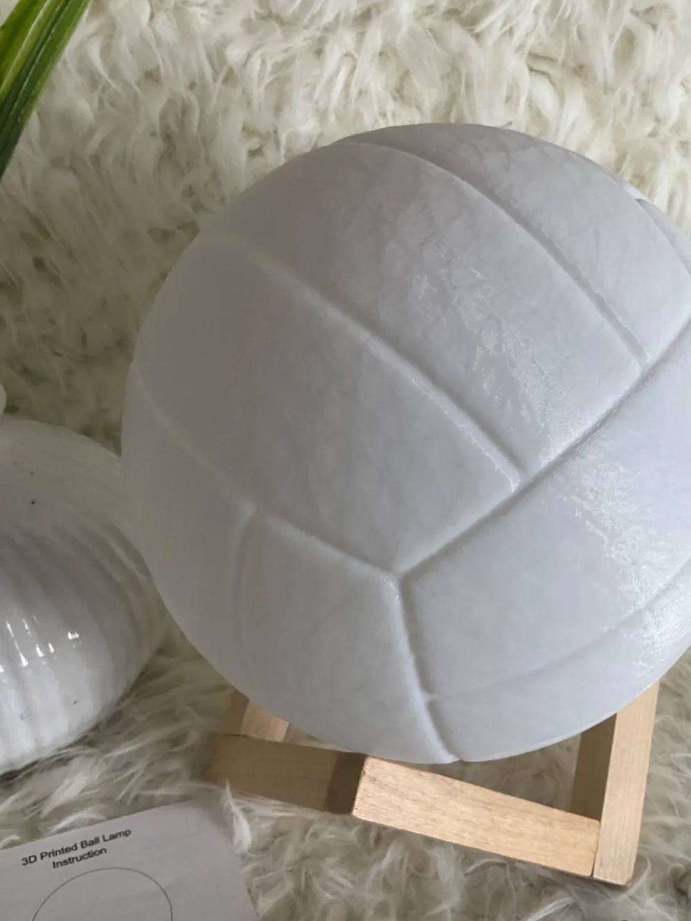 3D-PRINTED VOLLEYBALL LAMP WITH REMOTE-RECHARGEABLE~NEW!